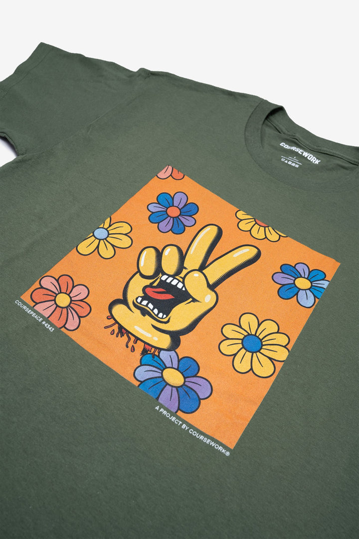 CoursePeace® #4343 "Floral Monster" Tee - Coursework