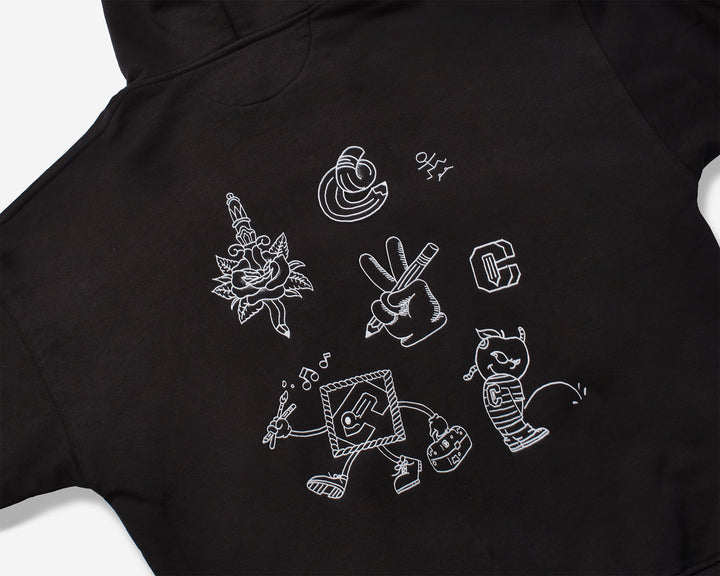 Doodles Hoodie Outlined - Coursework