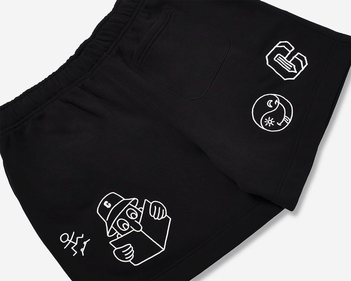 Doodles Shorts - Black - Coursework