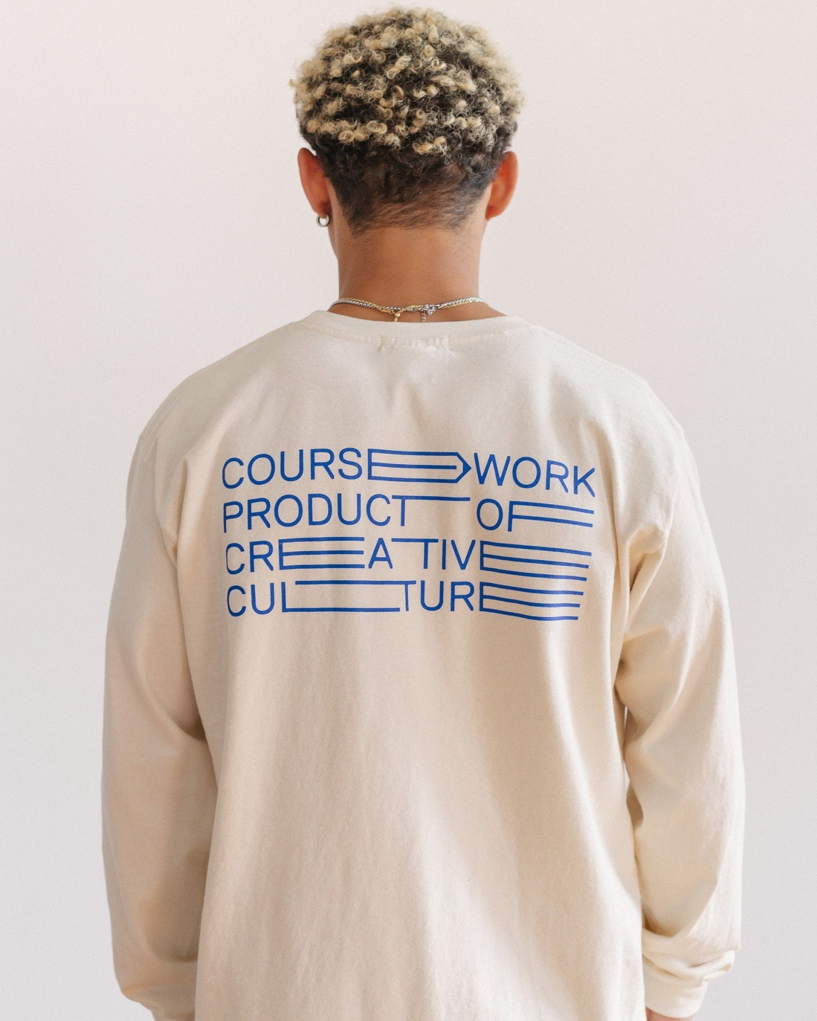 Full Width Text Long Sleeve - Natural - Coursework