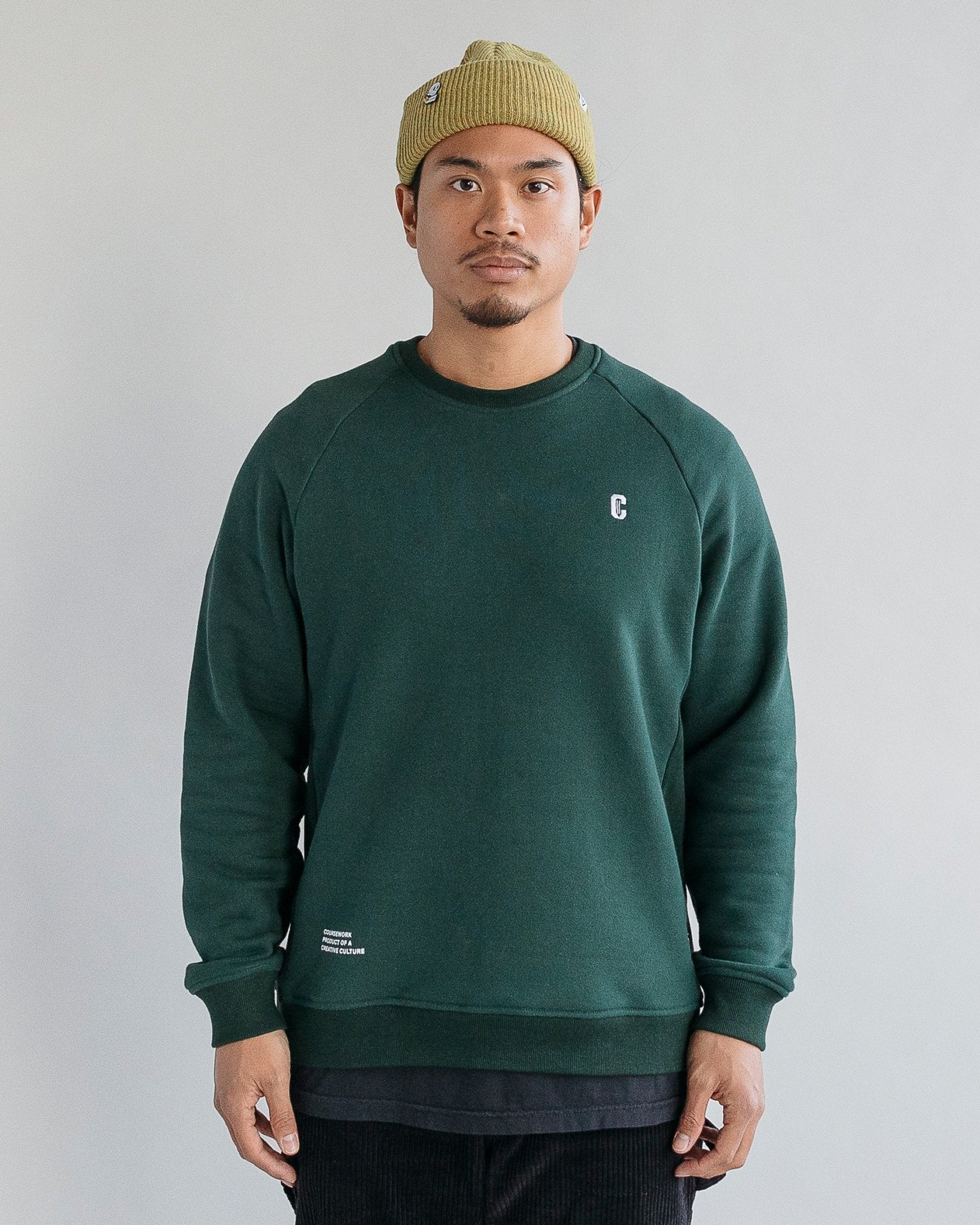 Icon Crewneck Sweatshirt - Forest Green - Coursework